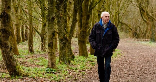 Man walking in the woods